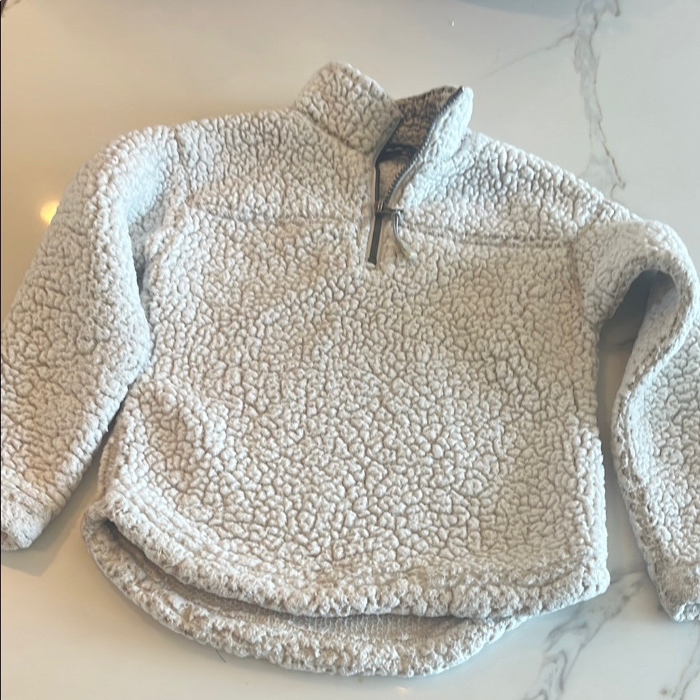 Cream Teddy Bear Sherpa Quarter Zip